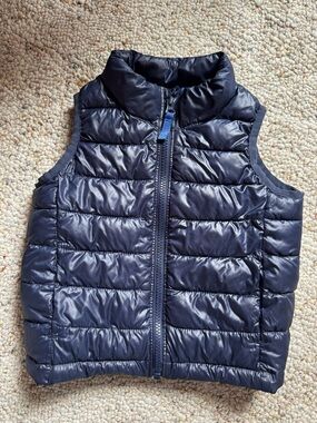 Primary Navy Quilted Puffer Vest for Kids